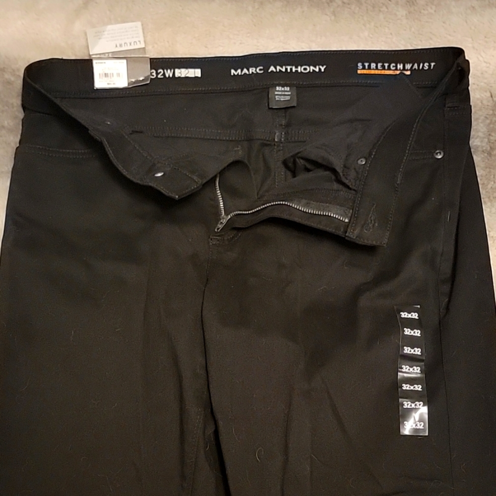 Marc Anthony Slim Straight Fit Black Pant NWT 32x32